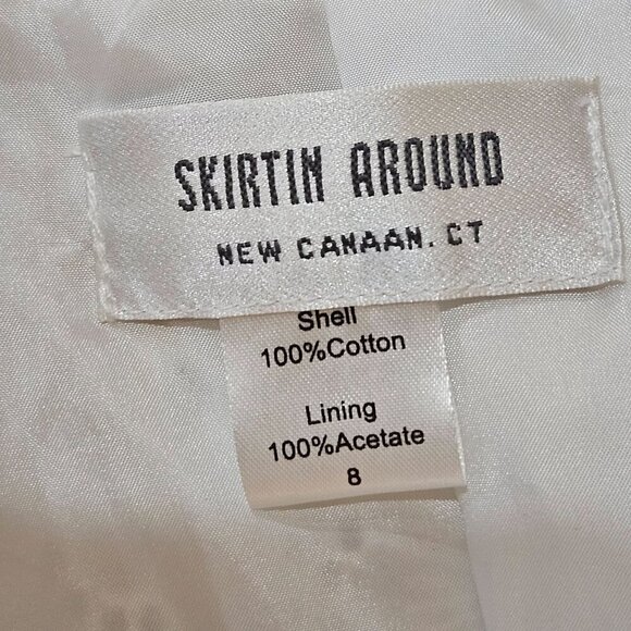 Skirtin Around Coat Dress Size 8 White Eyelet Cotton Y2K Retro Vintage Boho - Picture 10 of 14